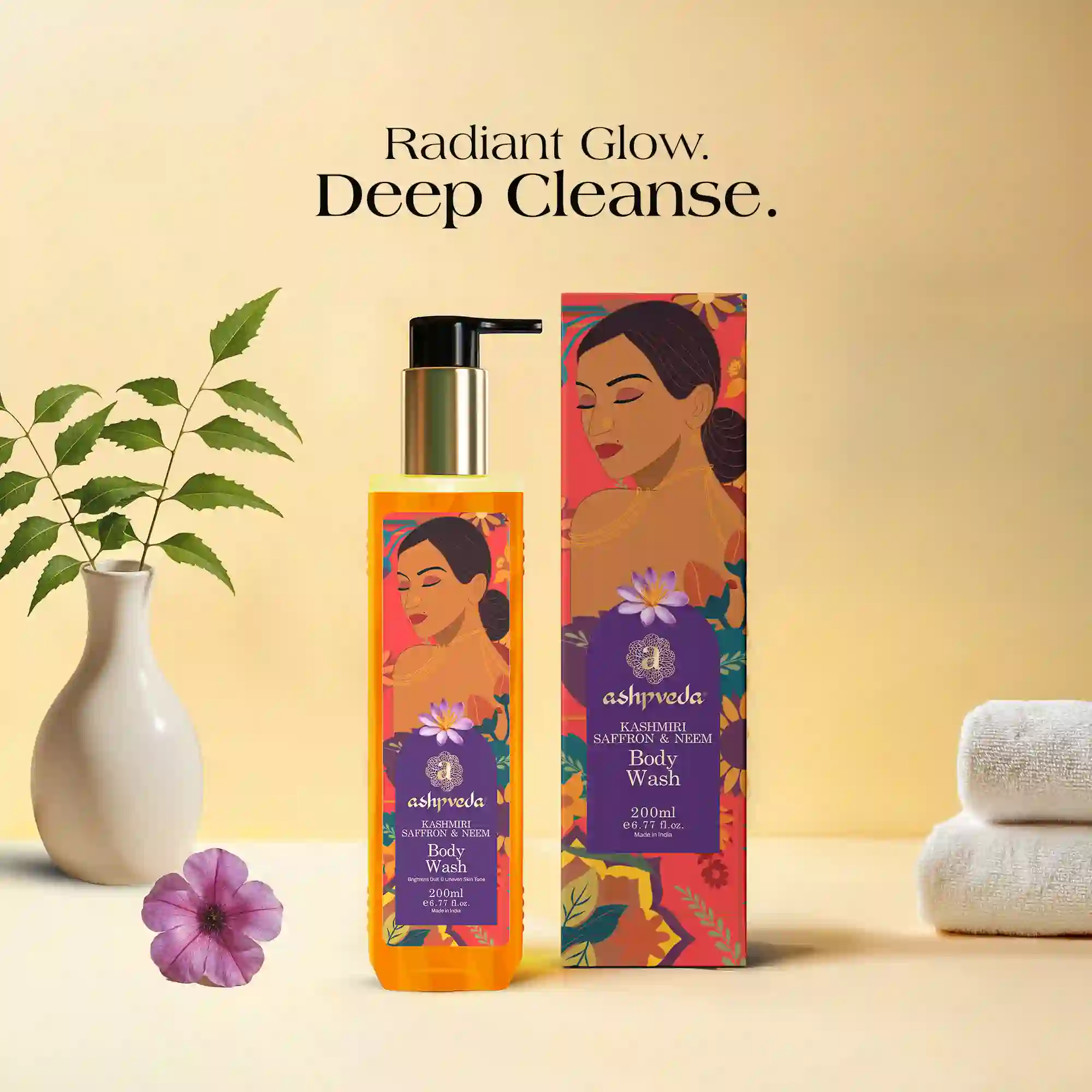 Radiant Kashmiri Saffron & Neem Body Wash